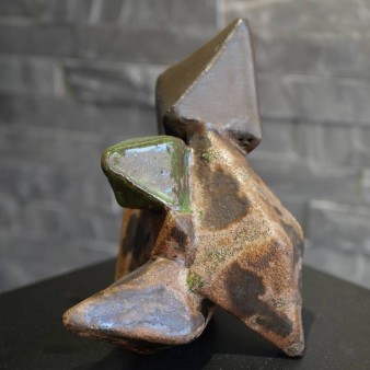 Sculpture octaèdre petit vert